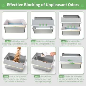 Durable Stainless Steel Cat Litter Box for Large Cats