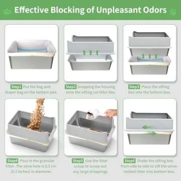 Durable Stainless Steel Cat Litter Box for Large Cats