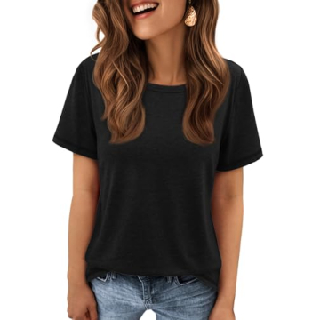 ATHMILE Women's Summer Casual Cap Sleeve Tops