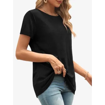 ATHMILE Women's Summer Casual Cap Sleeve Tops