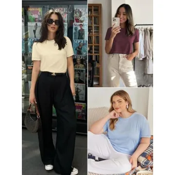 ATHMILE Women's Summer Casual Cap Sleeve Tops