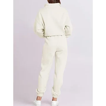 ANRABESS Women's Oversized Half Zip Sweatsuit Joggers Set