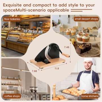 Bread slicer for homemade bread Easy to clean adjustable thickness for even slicing Manual bread slicer with hand crank Strong and stable suction makes slicing bread a breeze hand crank bread slicer