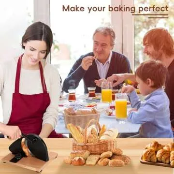 Bread slicer for homemade bread Easy to clean adjustable thickness for even slicing Manual bread slicer with hand crank Strong and stable suction makes slicing bread a breeze hand crank bread slicer