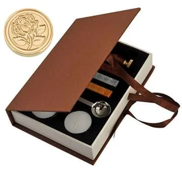 Yoption Vintage Rose Wax Seal Stamp Set Gift Box Collection