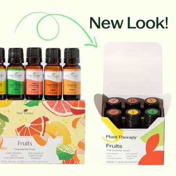 Plant Therapy Essential Oils Fruits Set - Grapefruit, Tangerine, Lemon, Mandarin, Lime, Orange Sweet 100% Pure, Undiluted, Natural Aromatherapy, Therapeutic Grade 10 mL (1/3 oz)
