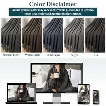 PAVILIA Dark Gray Knit Throw Blanket for Couch Bed, Soft Knitted Farmhouse Sofa Throw for Living Room, Lightweight Decorative Summer Throw Blanket for Chair, Outdoor Textured Boho Blanket, 50x60