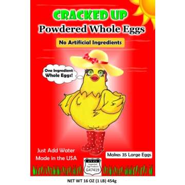 1 POUND (16 OZ) Cage-Free Whole Powdered Eggs, USDA Licensed Facility, Freshest eggs! Made in the USA, 35 Large Eggs, 1 INGREDIENT - EGGS! FARM FRESH, NON GMO, ALL NATURAL, RESEALABLE POUCH.