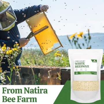 YASNAY White Beeswax Pellets 2LB, 100% Organic Beeswax, Beeswax for Candle Making, Body, Skin Care DIY, Lip Balm and Soap Making Supplies