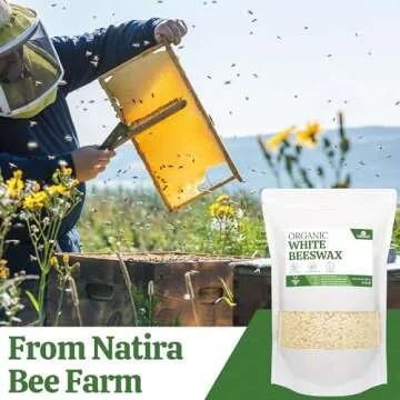 YASNAY White Beeswax Pellets 2LB, 100% Organic Beeswax, Beeswax for Candle Making, Body, Skin Care DIY, Lip Balm and Soap Making Supplies