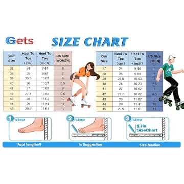 Gets Women's Roller Skates PU Leather High-top Roller Skates Four-Wheel Roller Skates Shiny Roller Skates for Girls Unisex (White Flash Wheel,US: 9.5)