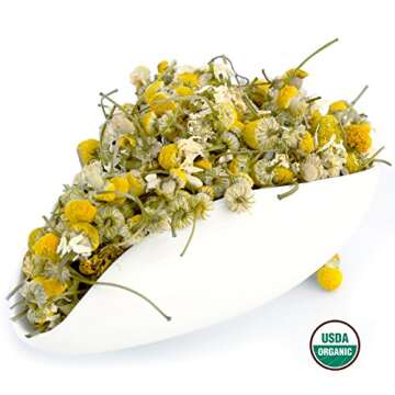 Chamomile Tea 1LB (16Oz) 100% CERTIFIED Organic (USDA seal) Chamomile Flowers Herbal Tea (Matricaria...