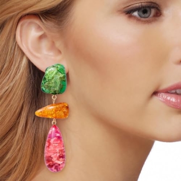 FRESMP Colorful Long Teardrop Dangle Earrings for Women