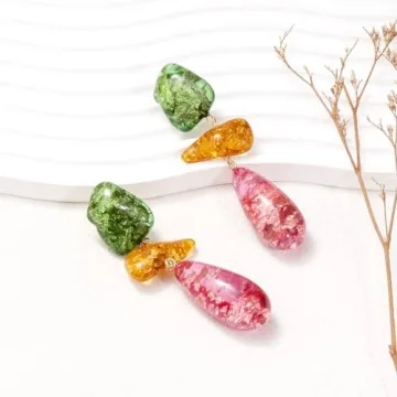 FRESMP Colorful Long Teardrop Dangle Earrings for Women