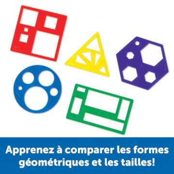 Learning Resources Primary Shapes Template Set - 5 Pieces, Ages 4+ Homeschool and Classroom Supplies, Geometric Shapes, Tracing Helper for Kids