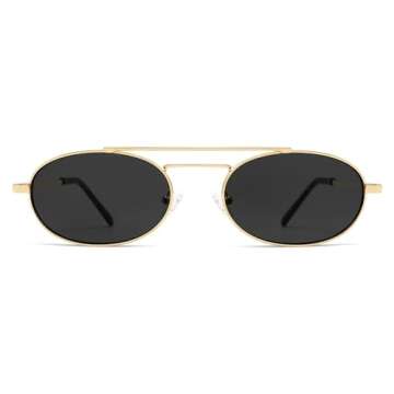 HERJOUR Oval Retro Sunglasses for Stylish UV Protection
