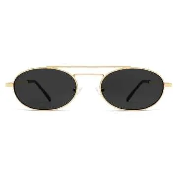 HERJOUR Oval Retro Sunglasses for Stylish UV Protection