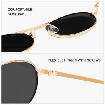 HERJOUR Oval Retro Sunglasses for Stylish UV Protection