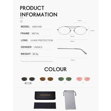 HERJOUR Oval Retro Sunglasses for Stylish UV Protection