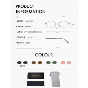 HERJOUR Oval Retro Sunglasses for Stylish UV Protection