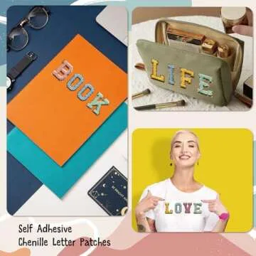 Self Adhesive Chenille Letter Patches for DIY Projects