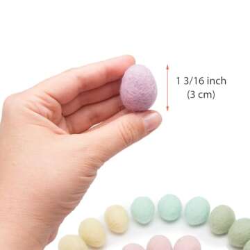 Mini Felt Eggs Easter Ornaments - 36 pcs for Decor