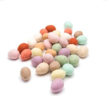 Mini Felt Eggs Easter Ornaments - 36 pcs for Decor