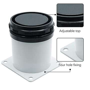 Kyuionty Set of 4 Adjustable Furniture Legs 2.4 Inch, Stainless Steel Furniture Legs Thickened Metal Cabinet Sofa Legs, Round Replacement Legs for Table, Cabinets, Shelves, Sofa (White)