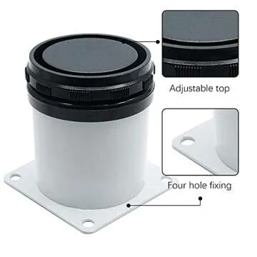 Kyuionty Set of 4 Adjustable Furniture Legs 2.4 Inch, Stainless Steel Furniture Legs Thickened Metal Cabinet Sofa Legs, Round Replacement Legs for Table, Cabinets, Shelves, Sofa (White)