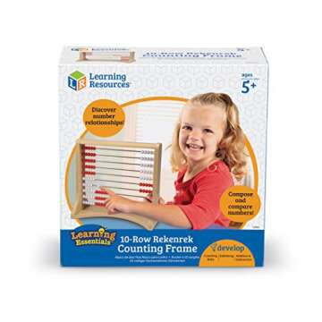 Learning Resources 10-Row Rekenrek Counting Frame, Abacus for Kids, Counting Toy for Kids, Math, Hom...