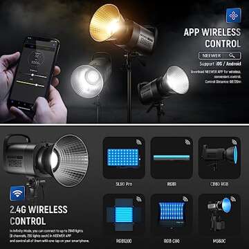NEEWER CB60B 70W LED Video Light - Bi-Color, App Control