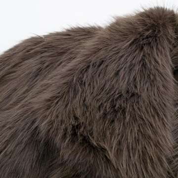 Mtsebmves Women's Cropped Faux Fur Jacket Long Sleeve Button Warm Winter Coats Shaggy Furry Outerwear with Pockets