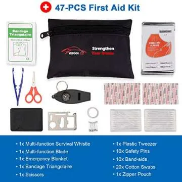 Vetoos Emergency Car Kit with Jumper Cables and Tools