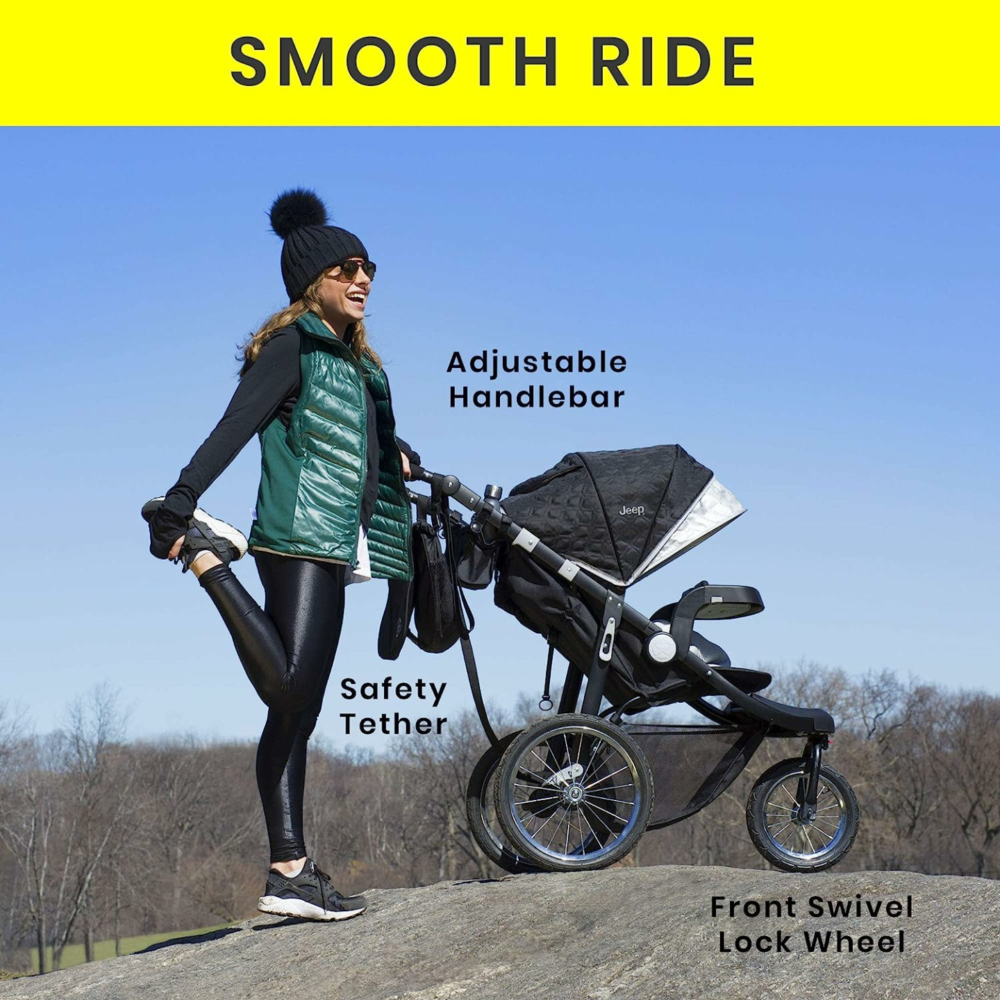 Jeep Cross-Country Sport Plus Jogging Stroller - Charcoal