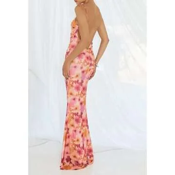 Trendy Tie Dye Mesh Maxi Dress for Women