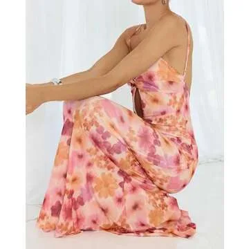 Trendy Tie Dye Mesh Maxi Dress for Women