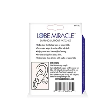 Lobe Miracle Clear Earring Support Patches for Sagging Ears