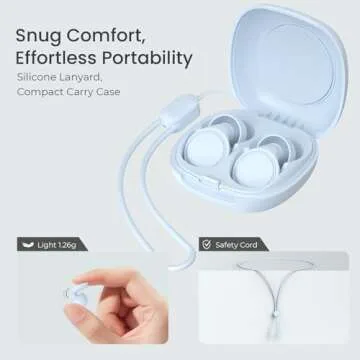 Jayine 2 Pairs Ear Plugs for Sleeping, Soft Full Silicone Ear Plugs for Noise Reduction 25dB, Reusable Hearing Protection Earplugs for Concert, Focus, Travel, 8 Ear Tips in S/M/L - Blue