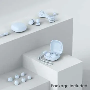 Jayine 2 Pairs Ear Plugs for Sleeping, Soft Full Silicone Ear Plugs for Noise Reduction 25dB, Reusable Hearing Protection Earplugs for Concert, Focus, Travel, 8 Ear Tips in S/M/L - Blue