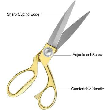 Aemoe 10.5" Gold Ribbon Cutting Scissors for Ceremonies