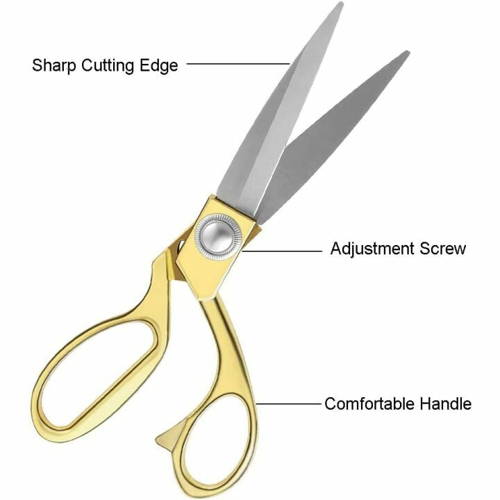 Aemoe 10.5" Gold Ribbon Cutting Scissors for Ceremonies