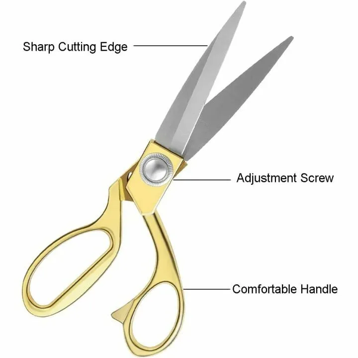 Aemoe 10.5" Gold Ribbon Cutting Scissors for Ceremonies