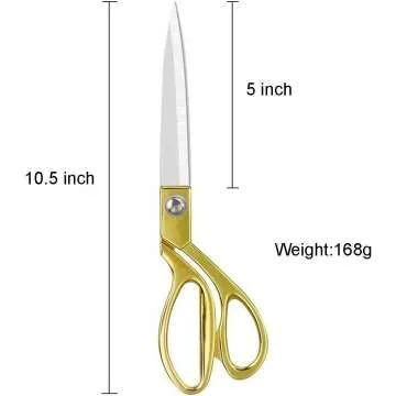 Aemoe 10.5" Gold Ribbon Cutting Scissors for Ceremonies
