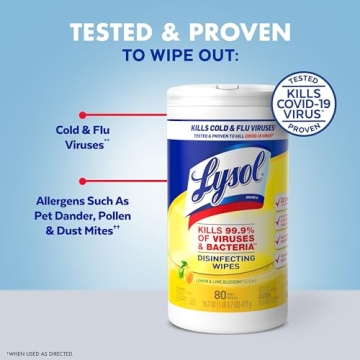 Lysol Disinfectant Wipes, 4 Pack for Effective Cleaning and Disinfection