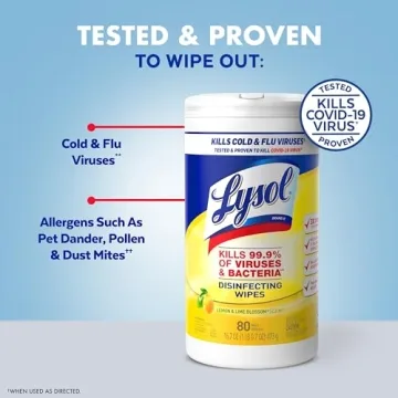 Lysol Disinfectant Wipes, 4 Pack for Effective Cleaning and Disinfection