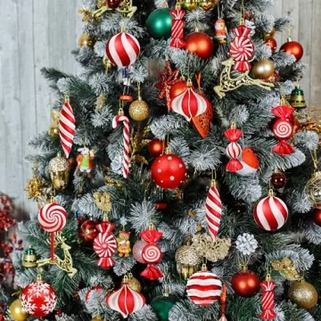 Candy Lollipop Christmas Ornaments Set - 48Pcs