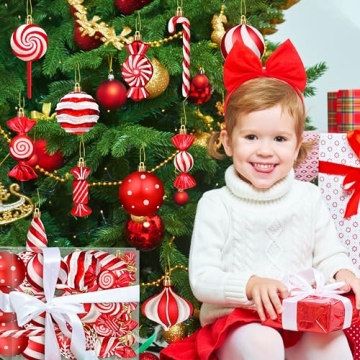 Candy Lollipop Christmas Ornaments Set - 48Pcs