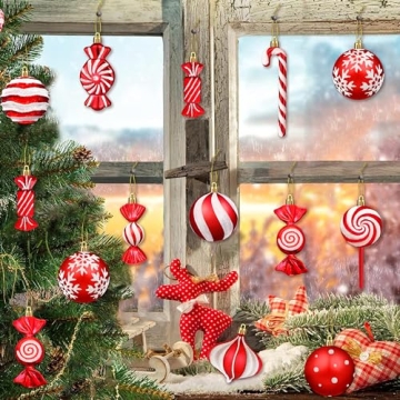 Candy Lollipop Christmas Ornaments Set - 48Pcs