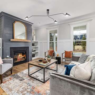 xersbav Modern Black Chandelier Ceiling Light Fixture Dimmable, E12 Mid Century Chandeliers 360° Ad...