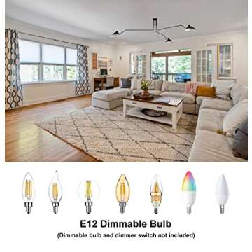 Xersbav Dimmable Modern Black Chandelier for Home